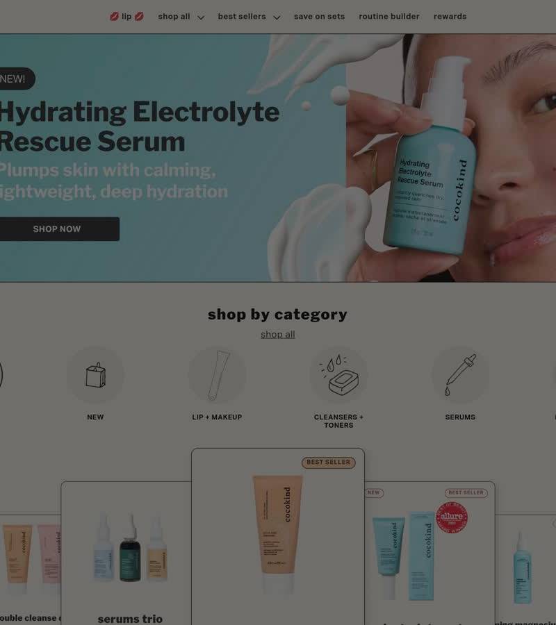 Cocokind — winning skincare Shopify store