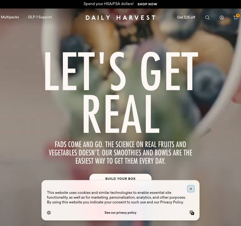 Daily Harvest — winning wellness Shopify store