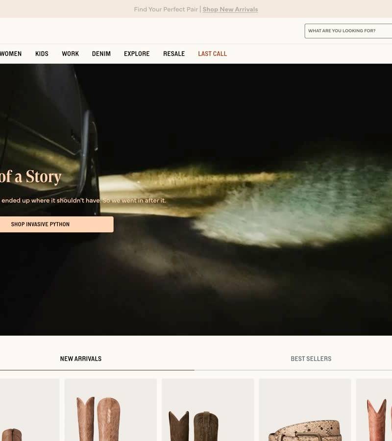 Tecovas — winning footwear Shopify store