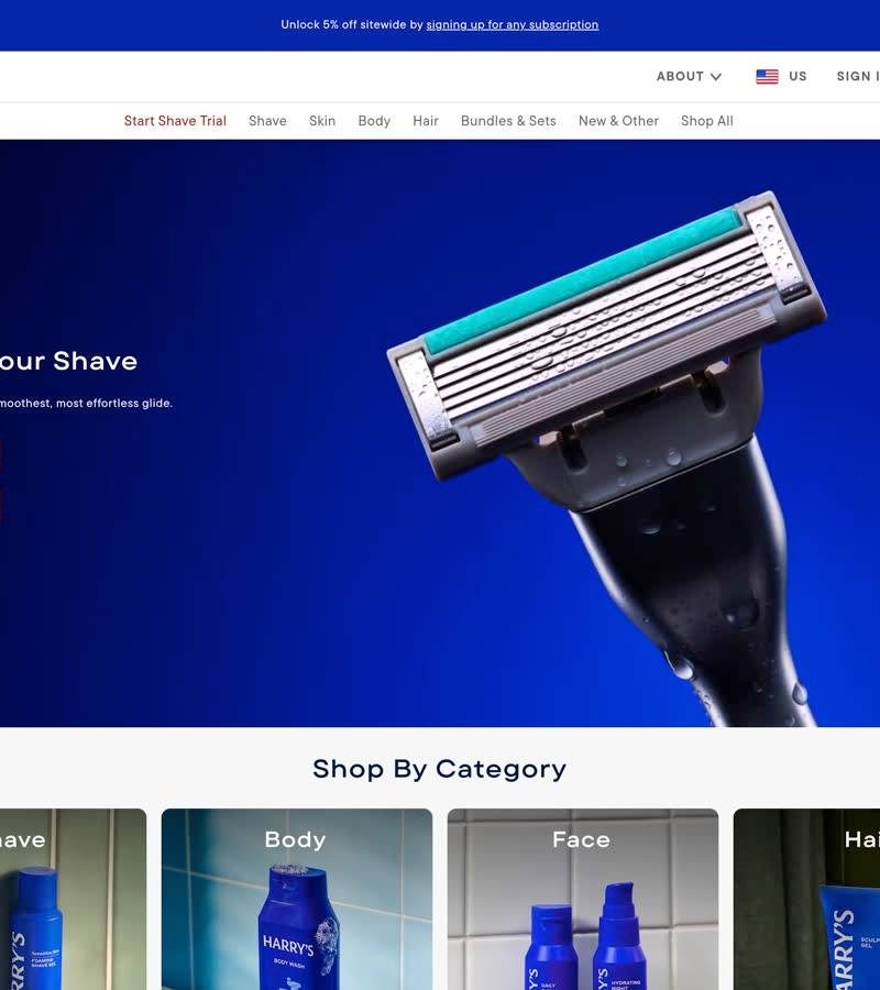 Harry's — winning grooming Shopify store