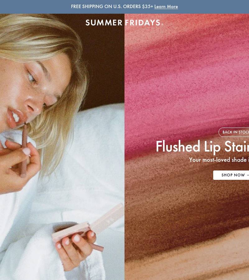 Summer Fridays — winning skincare Shopify store