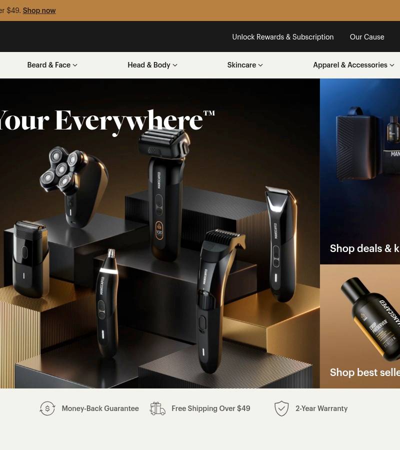 MANSCAPED — winning grooming Shopify store