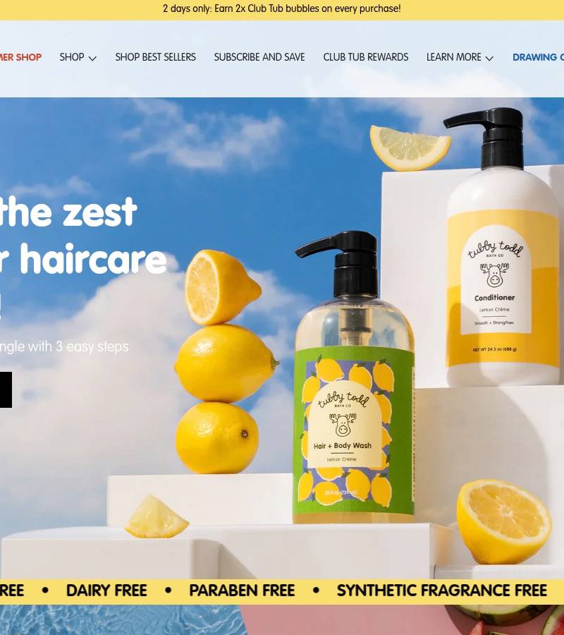 Tubby Todd Bath Co. — winning baby Shopify store