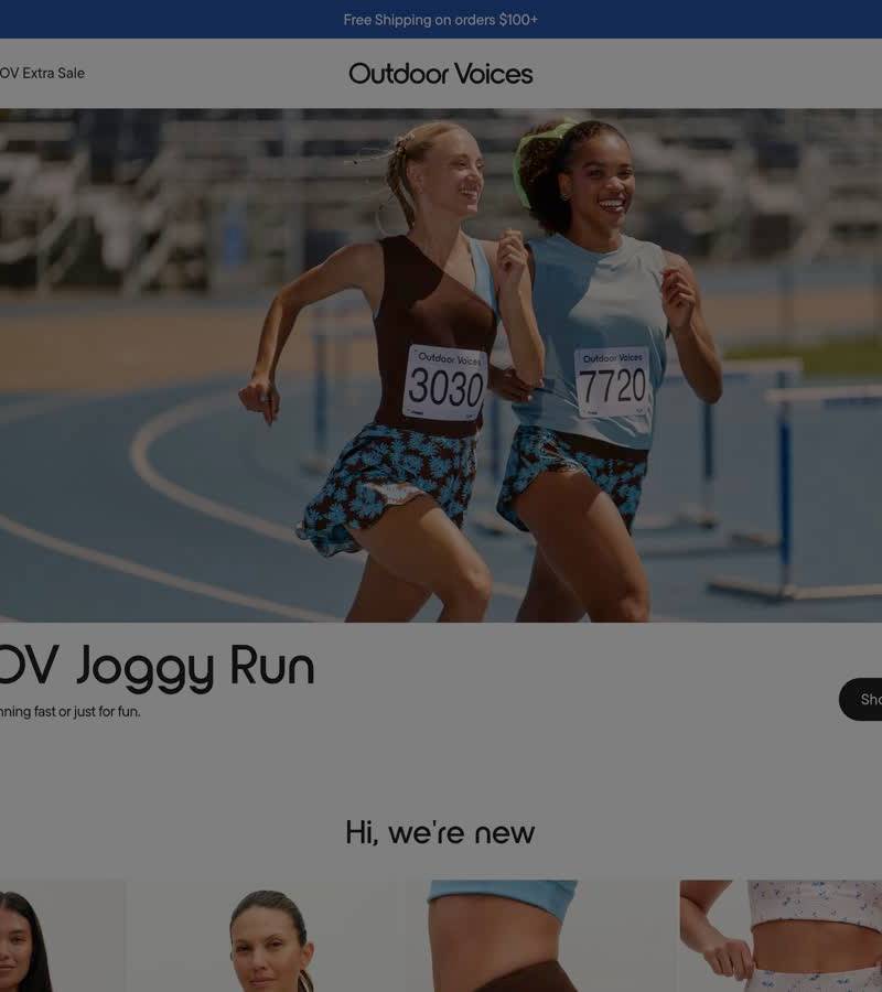 Outdoor Voices — winning fitness Shopify store