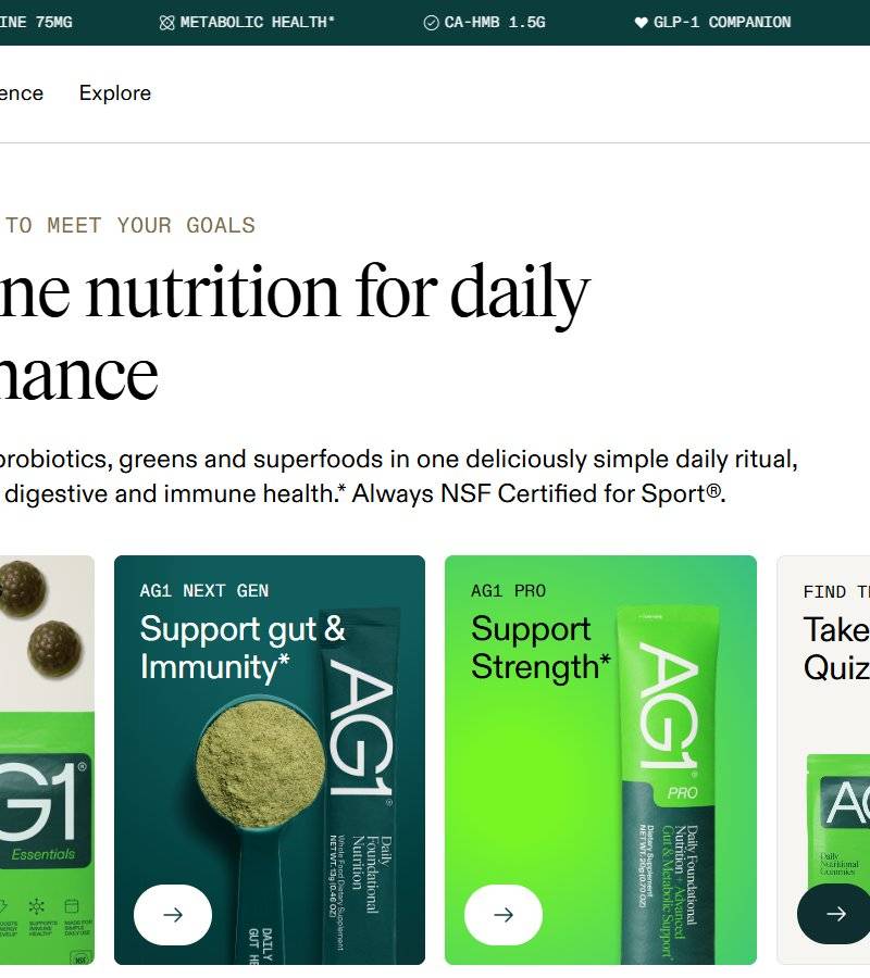 Athletic Greens (AG1) — winning wellness Shopify store