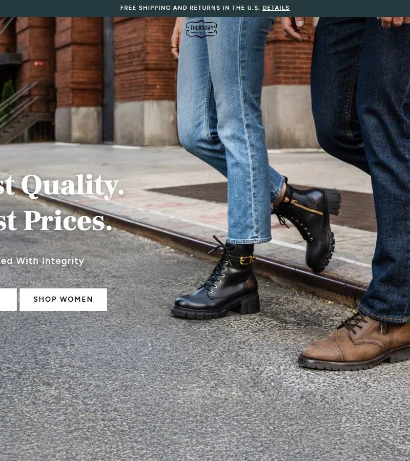 Thursday Boot Co. — winning footwear Shopify store