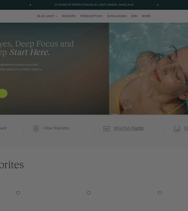Felix Gray — winning eyewear Shopify store
