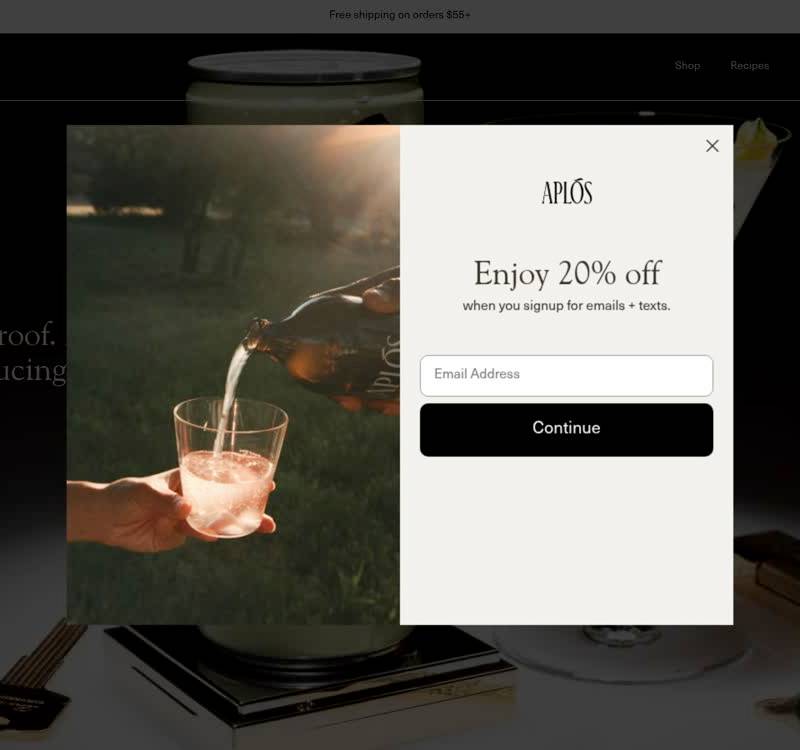 Aplós — winning beverage Shopify store