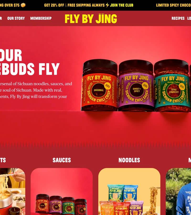 Fly By Jing — winning beverage Shopify store